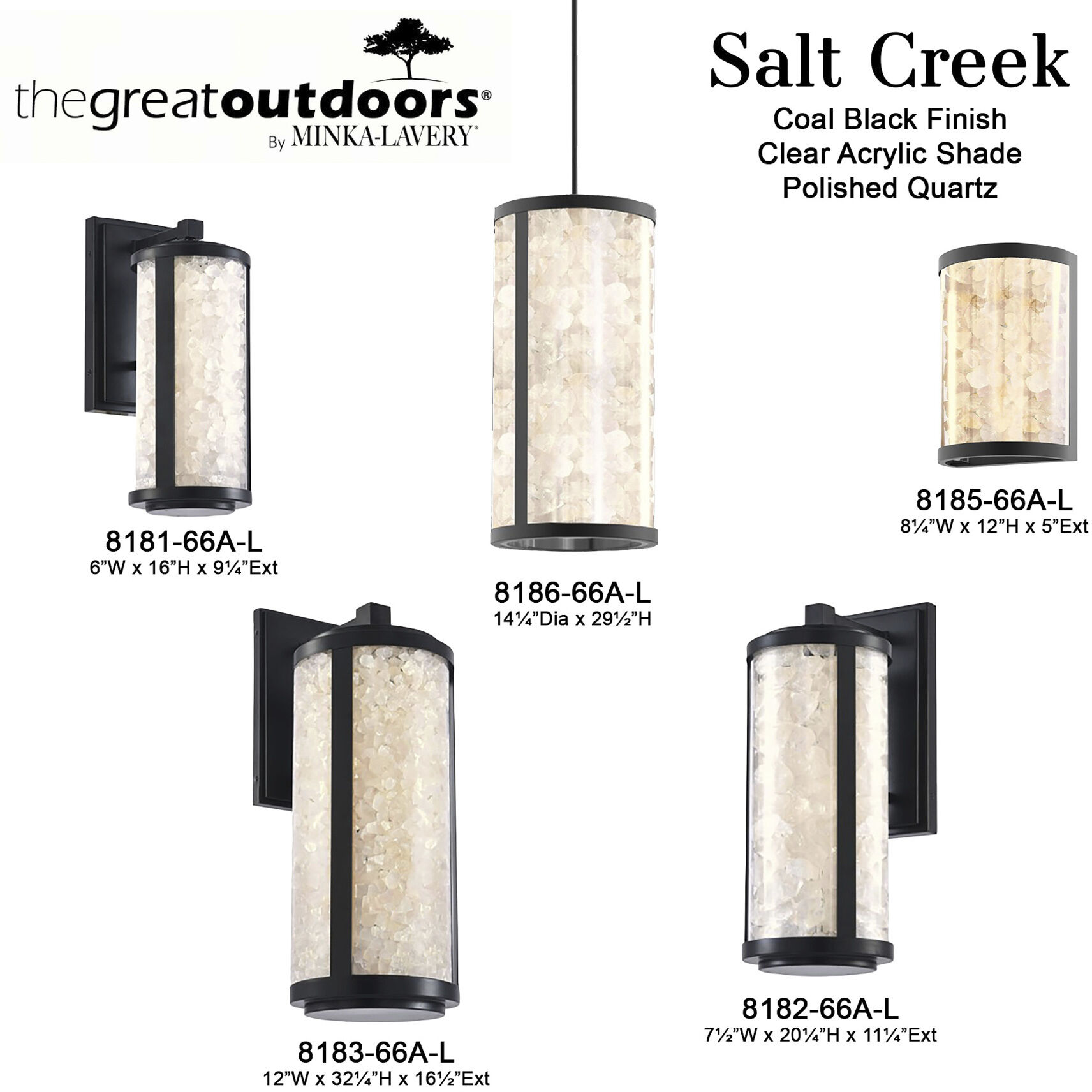 Great Outdoors Salt Creek LED 13 inch Coal Outdoor Pendant